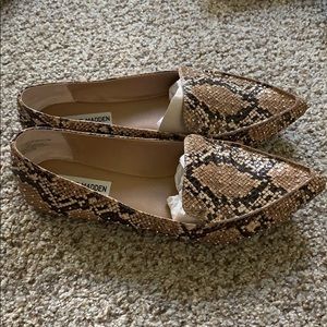 Steve Madden Studded Feather Loafer in Tan Snake